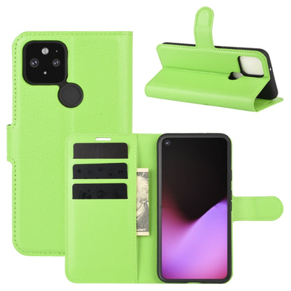 Folio protective case for Pixel 5 XL in neon green with card slots and flip stand