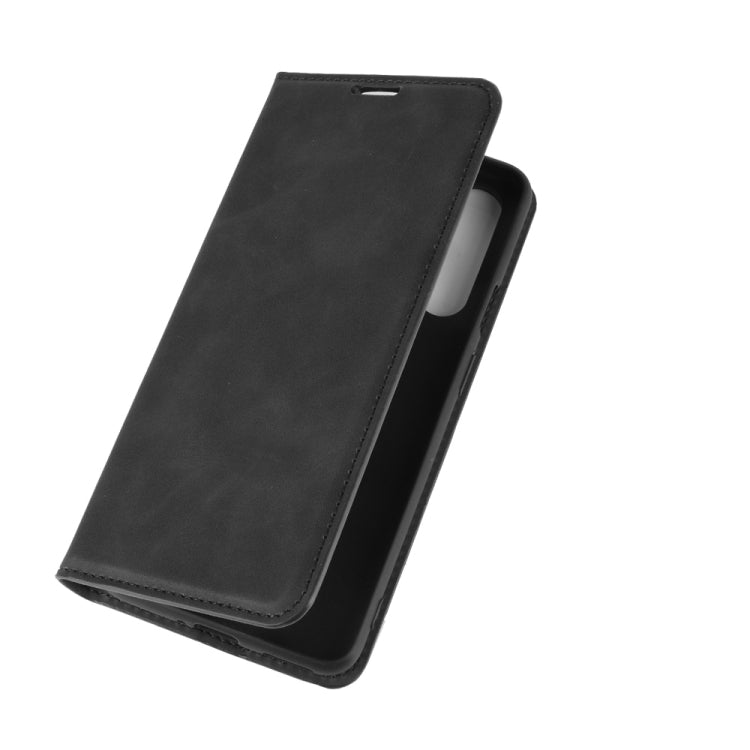 Magnetic leather folio phone case for OnePlus Nord, closed flap, dark gray