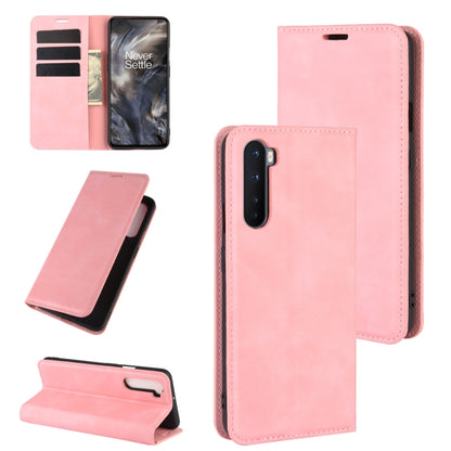 Pink magnetic leather phone wallet case with card slots and flip stand
