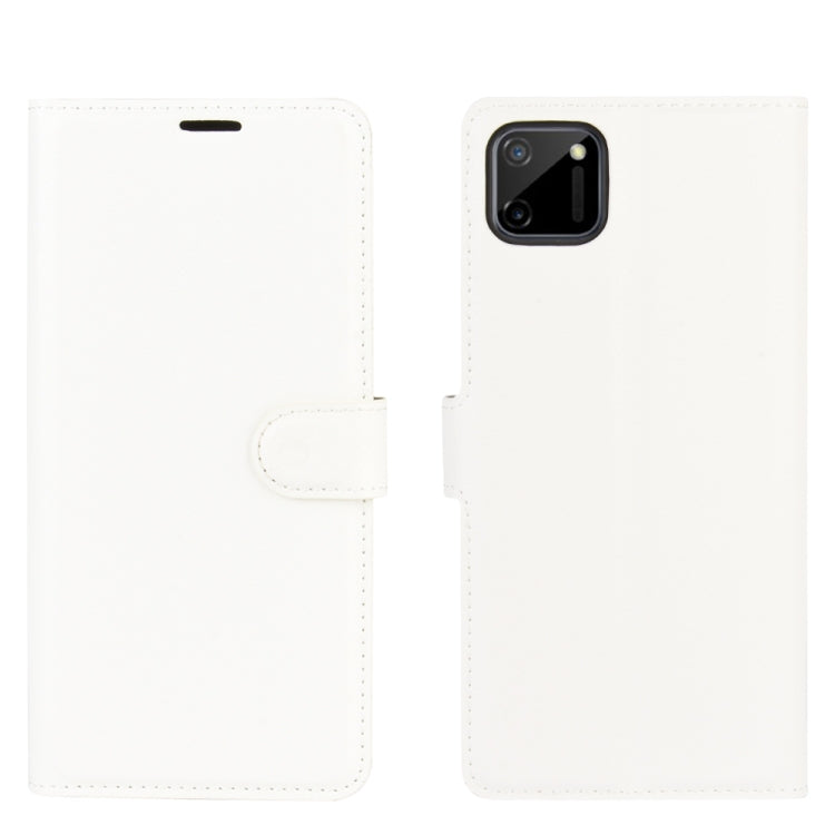 White flip phone case, front cover closed with card slot panel and camera cutout