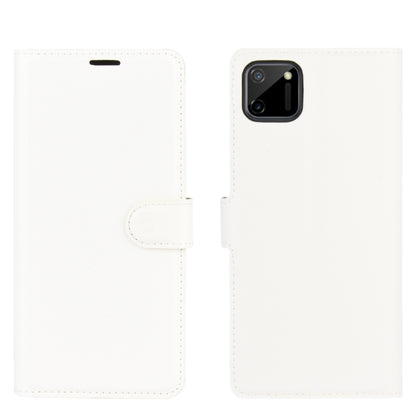 White flip phone case, front cover closed with card slot panel and camera cutout