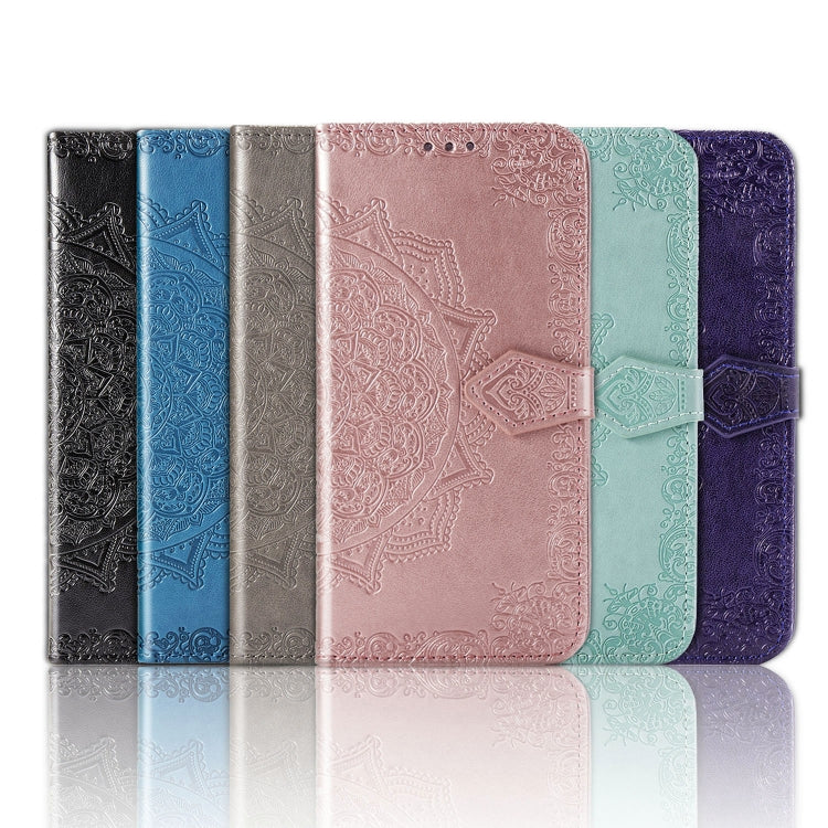 Embossed flip leather phone cases in multiple colors, each with card slot flap
