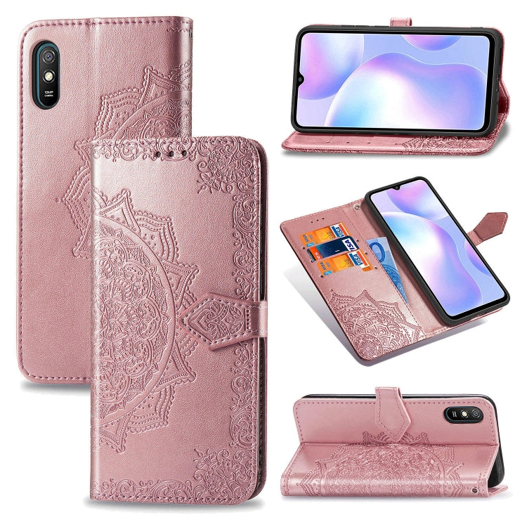 Rose embossed flip leather phone case with card slot and fold-over wallet cover