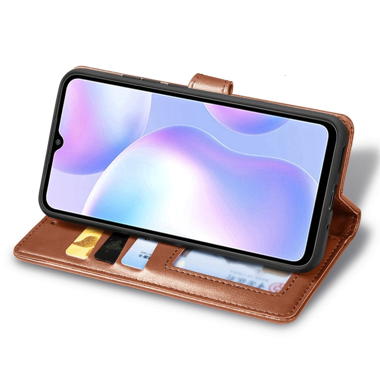 Leather wallet phone case with open folio cover for viewing in stand position