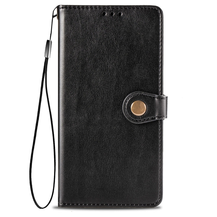 Black leather phone wallet case with wrist lanyard strap and magnetic button closure