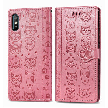 Cute Cat and Dog Embossed Horizontal Flip Leather Case with Holder & Card Slots & Wallet & Lanyard, For Xiaomi Redmi 9A, For Xiaomi Redmi 9C, For OPPO  Reno3 A
