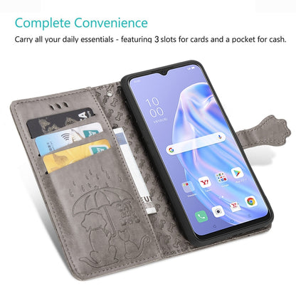 Cute Cat and Dog Embossed Horizontal Flip Leather Case with Holder & Card Slots & Wallet & Lanyard, For Xiaomi Redmi 9A, For Xiaomi Redmi 9C, For OPPO  Reno3 A