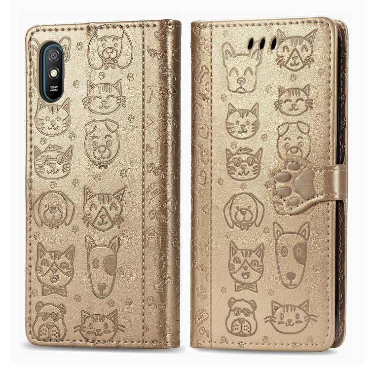 Cute Cat and Dog Embossed Horizontal Flip Leather Case with Holder & Card Slots & Wallet & Lanyard, For Xiaomi Redmi 9A, For Xiaomi Redmi 9C, For OPPO  Reno3 A