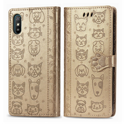 Cute Cat and Dog Embossed Horizontal Flip Leather Case with Holder & Card Slots & Wallet & Lanyard, For Xiaomi Redmi 9A, For Xiaomi Redmi 9C, For OPPO  Reno3 A
