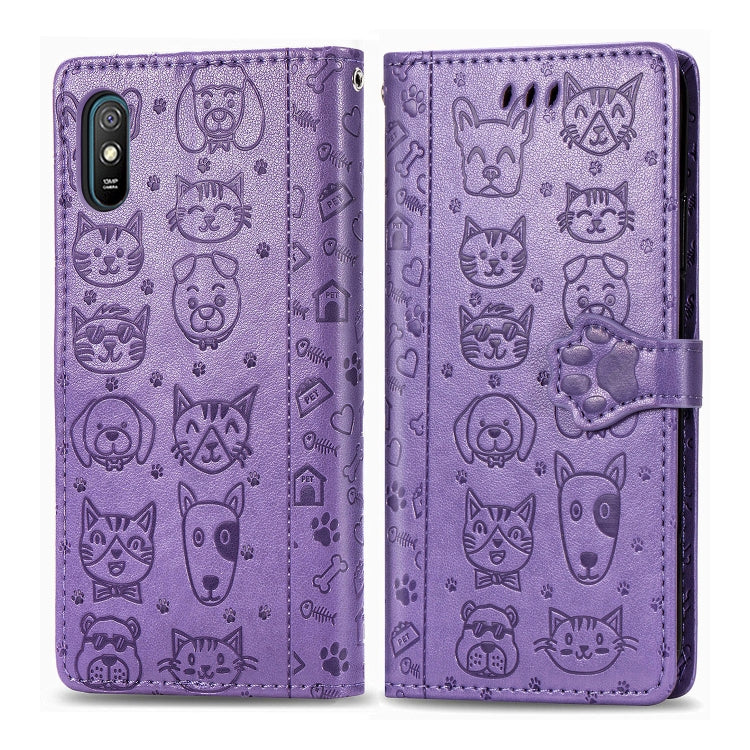Cute Cat and Dog Embossed Horizontal Flip Leather Case with Holder & Card Slots & Wallet & Lanyard, For Xiaomi Redmi 9A, For Xiaomi Redmi 9C, For OPPO  Reno3 A