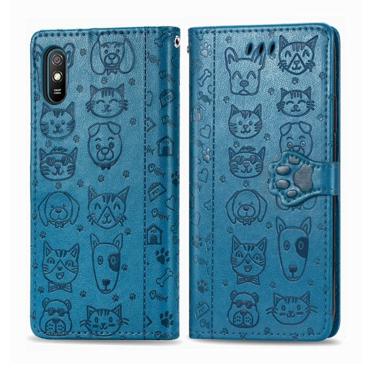 Cute Cat and Dog Embossed Horizontal Flip Leather Case with Holder & Card Slots & Wallet & Lanyard, For Xiaomi Redmi 9A, For Xiaomi Redmi 9C, For OPPO  Reno3 A