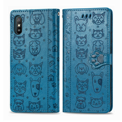 Cute Cat and Dog Embossed Horizontal Flip Leather Case with Holder & Card Slots & Wallet & Lanyard, For Xiaomi Redmi 9A, For Xiaomi Redmi 9C, For OPPO  Reno3 A