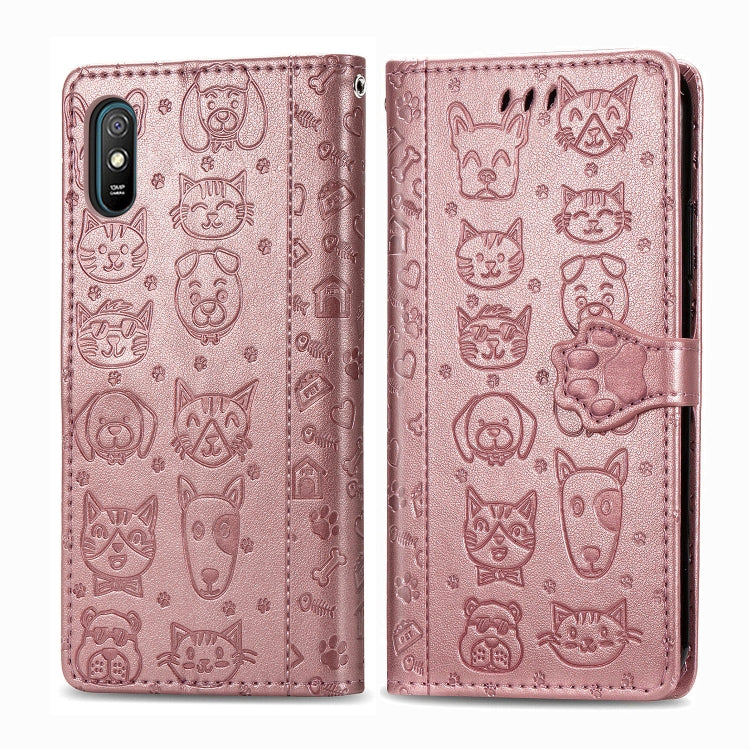 Cute Cat and Dog Embossed Horizontal Flip Leather Case with Holder & Card Slots & Wallet & Lanyard, For Xiaomi Redmi 9A, For Xiaomi Redmi 9C, For OPPO  Reno3 A