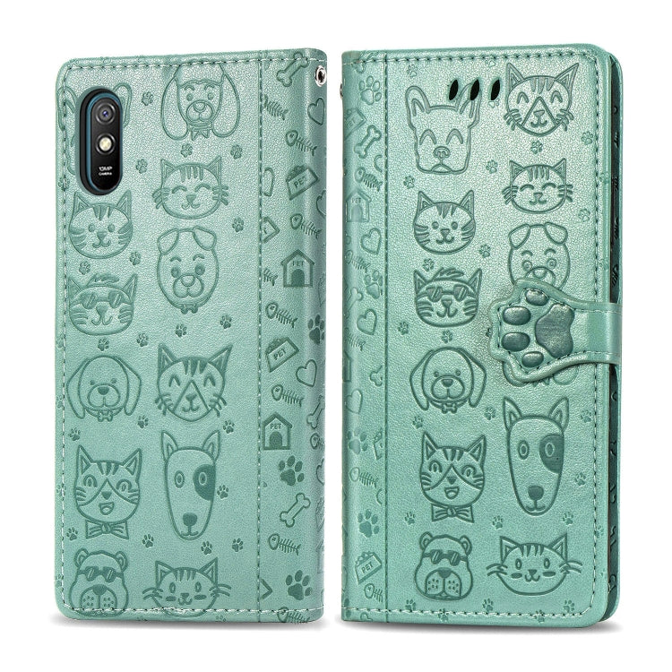 Cute Cat and Dog Embossed Horizontal Flip Leather Case with Holder & Card Slots & Wallet & Lanyard, For Xiaomi Redmi 9A, For Xiaomi Redmi 9C, For OPPO  Reno3 A