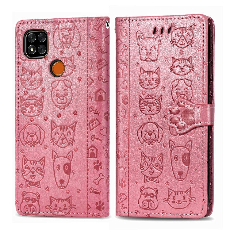 Cute Cat and Dog Embossed Horizontal Flip Leather Case with Holder & Card Slots & Wallet & Lanyard, For Xiaomi Redmi 9A, For Xiaomi Redmi 9C, For OPPO  Reno3 A