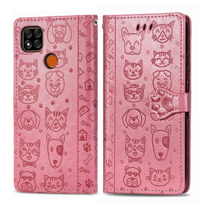 Cute Cat and Dog Embossed Horizontal Flip Leather Case with Holder & Card Slots & Wallet & Lanyard, For Xiaomi Redmi 9A, For Xiaomi Redmi 9C, For OPPO  Reno3 A