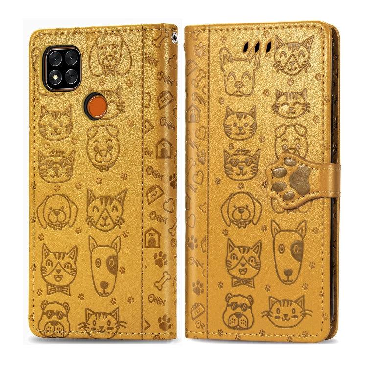 Cute Cat and Dog Embossed Horizontal Flip Leather Case with Holder & Card Slots & Wallet & Lanyard, For Xiaomi Redmi 9A, For Xiaomi Redmi 9C, For OPPO  Reno3 A