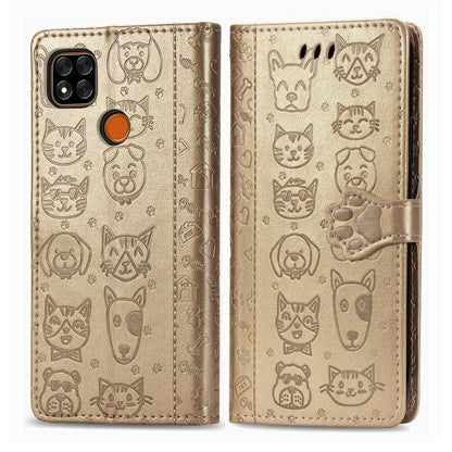 Cute Cat and Dog Embossed Horizontal Flip Leather Case with Holder & Card Slots & Wallet & Lanyard, For Xiaomi Redmi 9A, For Xiaomi Redmi 9C, For OPPO  Reno3 A