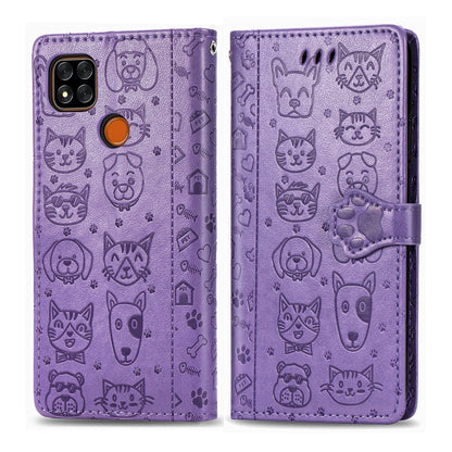 Cute Cat and Dog Embossed Horizontal Flip Leather Case with Holder & Card Slots & Wallet & Lanyard, For Xiaomi Redmi 9A, For Xiaomi Redmi 9C, For OPPO  Reno3 A