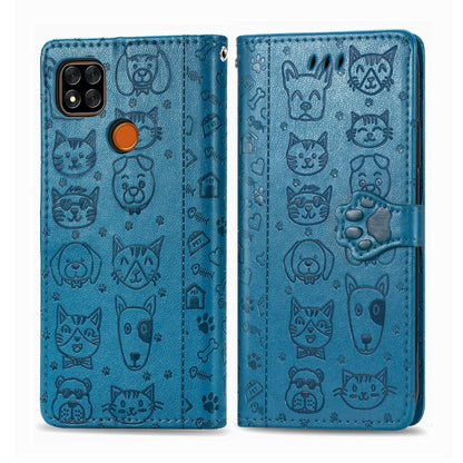 Cute Cat and Dog Embossed Horizontal Flip Leather Case with Holder & Card Slots & Wallet & Lanyard, For Xiaomi Redmi 9A, For Xiaomi Redmi 9C, For OPPO  Reno3 A