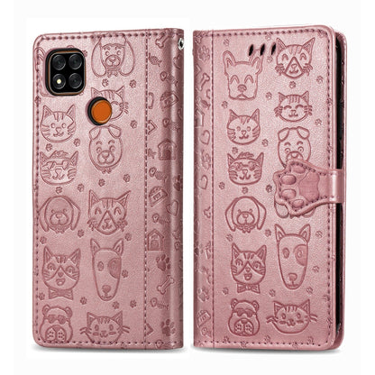 Cute Cat and Dog Embossed Horizontal Flip Leather Case with Holder & Card Slots & Wallet & Lanyard, For Xiaomi Redmi 9A, For Xiaomi Redmi 9C, For OPPO  Reno3 A