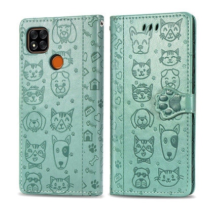 Cute Cat and Dog Embossed Horizontal Flip Leather Case with Holder & Card Slots & Wallet & Lanyard, For Xiaomi Redmi 9A, For Xiaomi Redmi 9C, For OPPO  Reno3 A