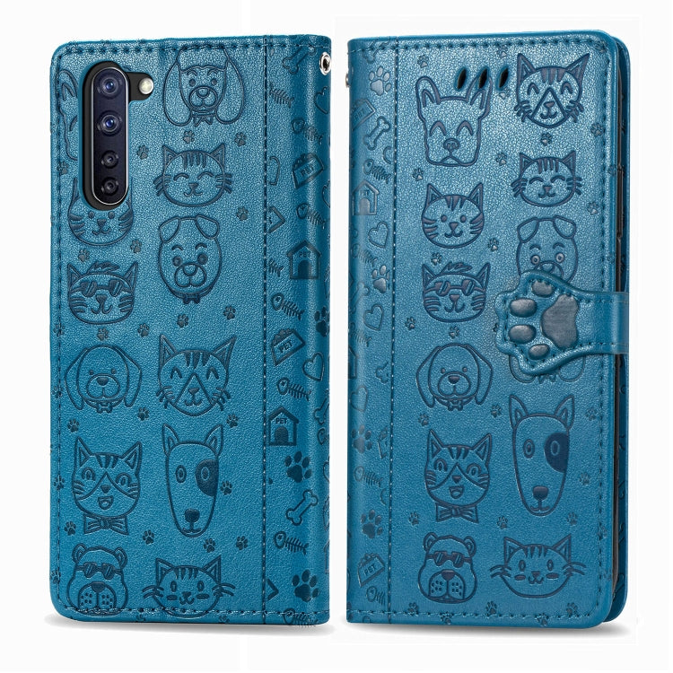 Cute Cat and Dog Embossed Horizontal Flip Leather Case with Holder & Card Slots & Wallet & Lanyard, For Xiaomi Redmi 9A, For Xiaomi Redmi 9C, For OPPO  Reno3 A