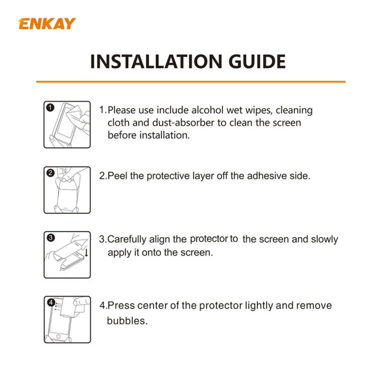 ENKAY installation guide steps for applying the camera lens protector