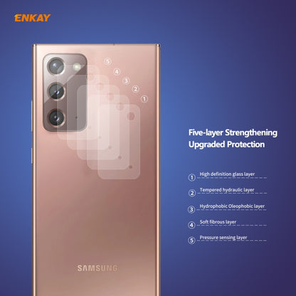 ENKAY tempered glass camera lens protector set fitted over phone rear camera lenses
