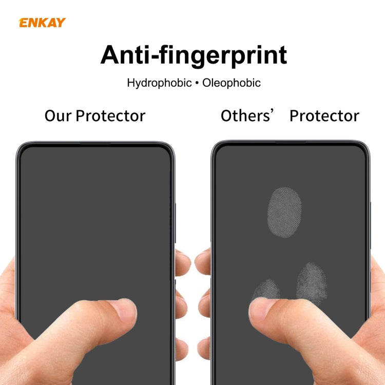 Anti-fingerprint tempered glass screen protector film for smartphone display