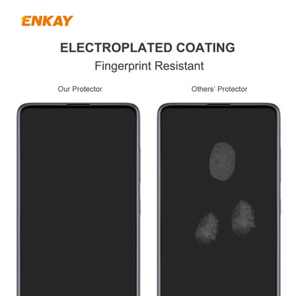 Tempered glass screen protector with fingerprint-resistant coating