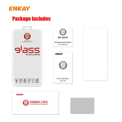 ENKAY tempered glass screen protector kit with accessories in a package