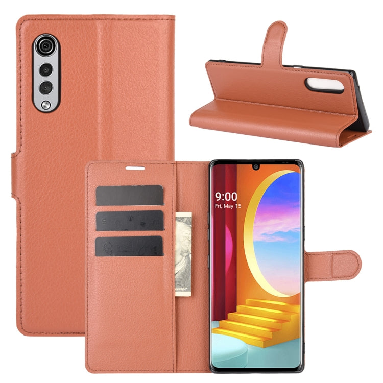 For LG Velvet Litchi Texture Horizontal Flip Protective Case with Holder & Card Slots & Wallet, For LG Velvet