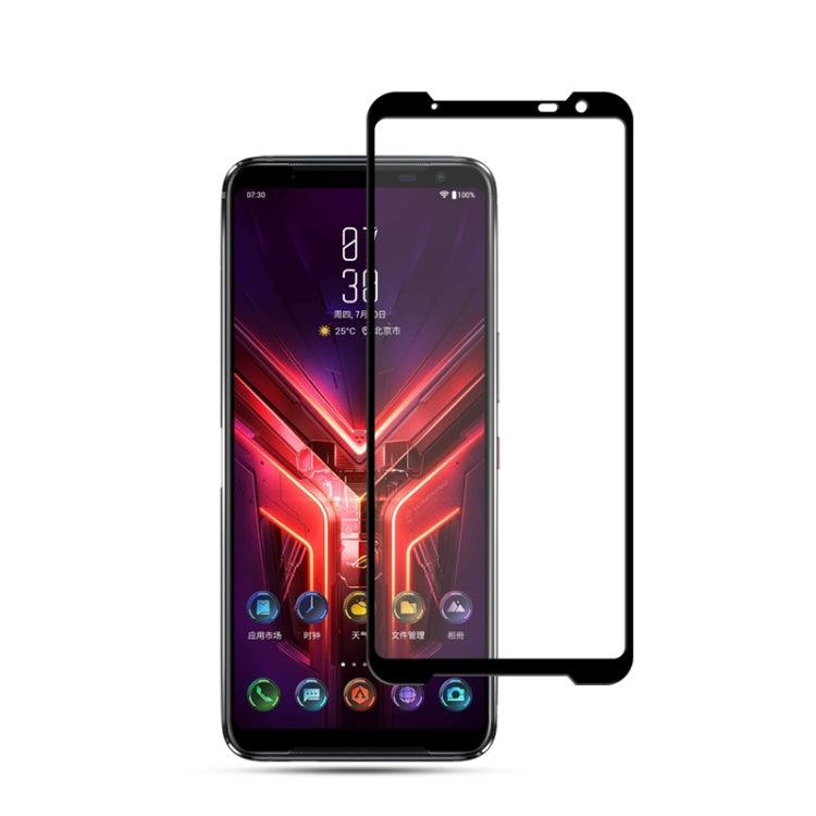 Tempered glass screen protector with black frame for ASUS ROG Phone 3, full coverage