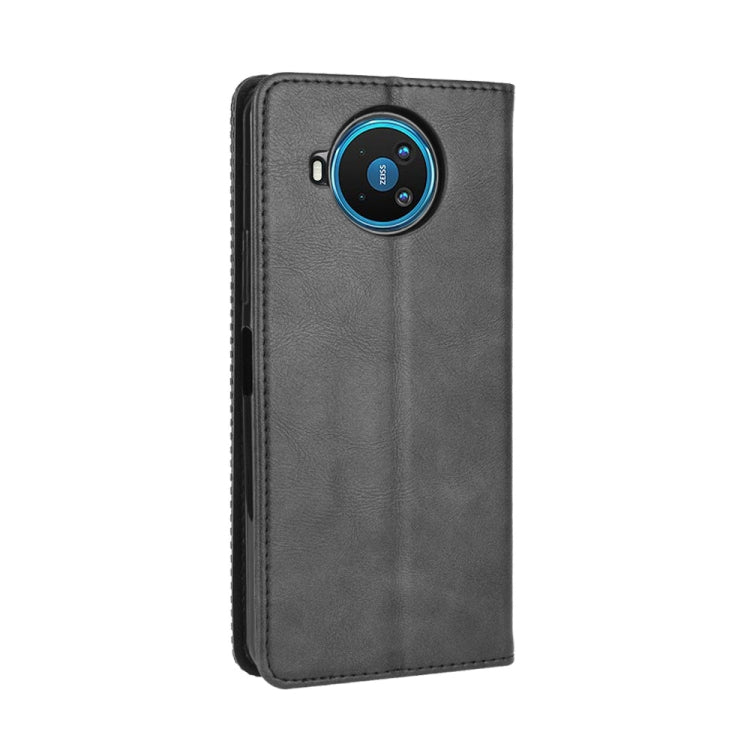 Nokia 8.3 5G flip leather case, dark black with circular camera opening