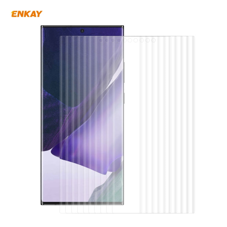Transparent curved screen protector film set for mobile device, multiple pieces shown