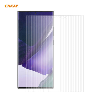 Transparent curved screen protector film set for mobile device, multiple pieces shown