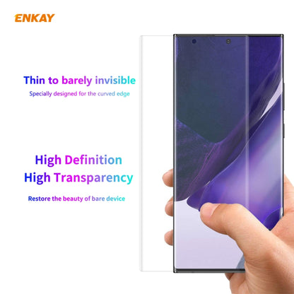 Transparent curved screen protector film for Samsung Galaxy Note 20 Ultra, applied by hand
