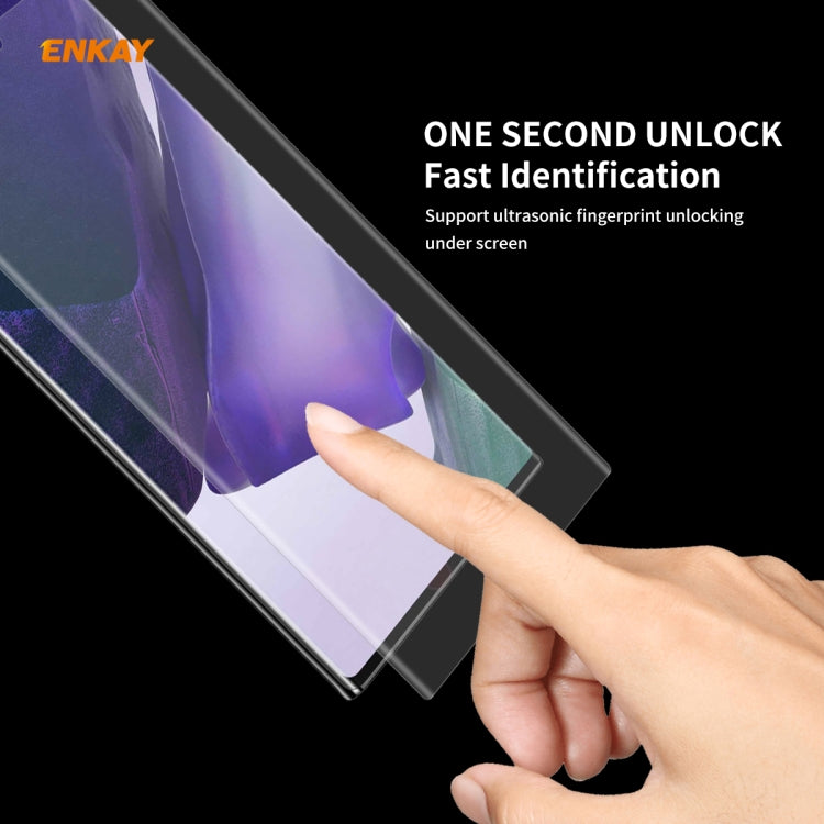 Curved transparent PET screen protector for Note 20 Ultra, fingerprint unlock-ready glass