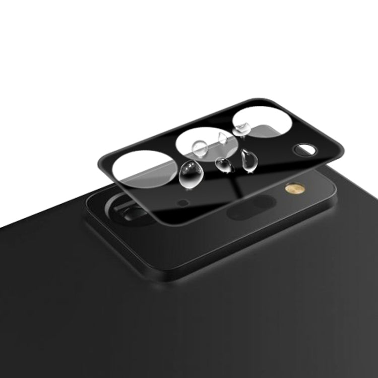 Rear camera lens tempered glass protector film overlay with three circular cutouts