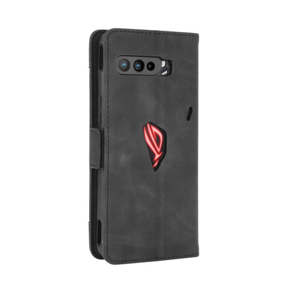 ROG Phone 3 wallet-style case, black leather-look with red logo, front view