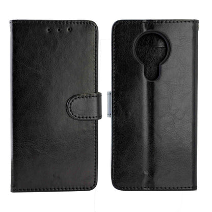 Black flip wallet phone case with card slots and keyhole-style magnetic closure