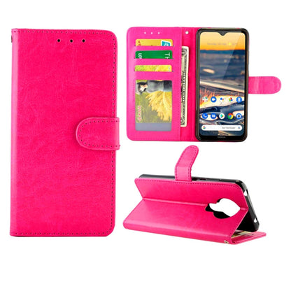 Pink flip wallet phone case with card slots and stand, magnetic closure
