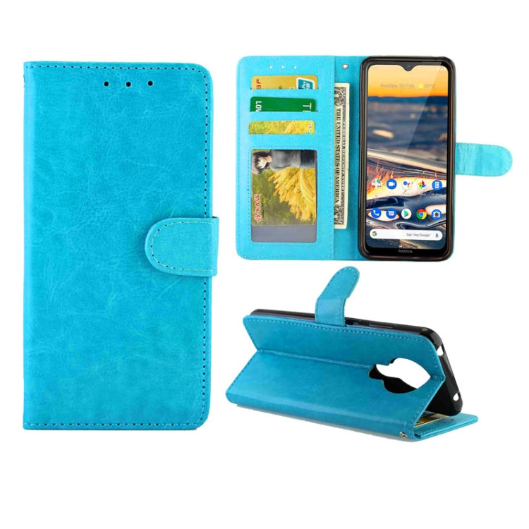Blue flip wallet phone case with card slots and stand, secure magnetic closure