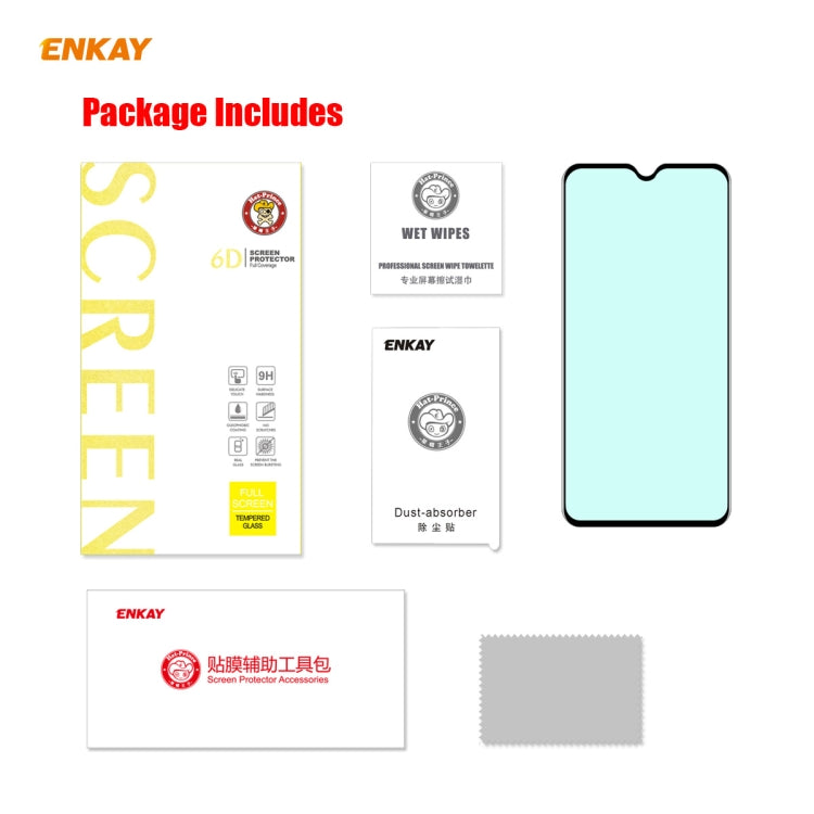 ENKAY curved full-screen tempered glass screen protector package with tools and glass
