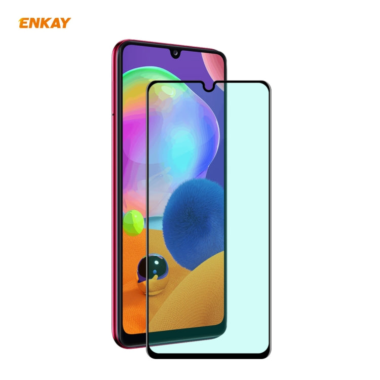 ENKAY curved full-screen tempered glass screen protector on phone, rounded edges