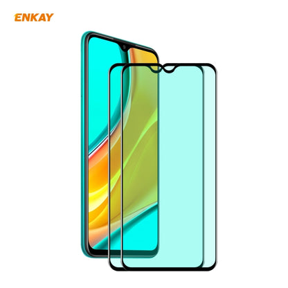 Curved full-screen tempered glass screen protector with green film, 2-pack