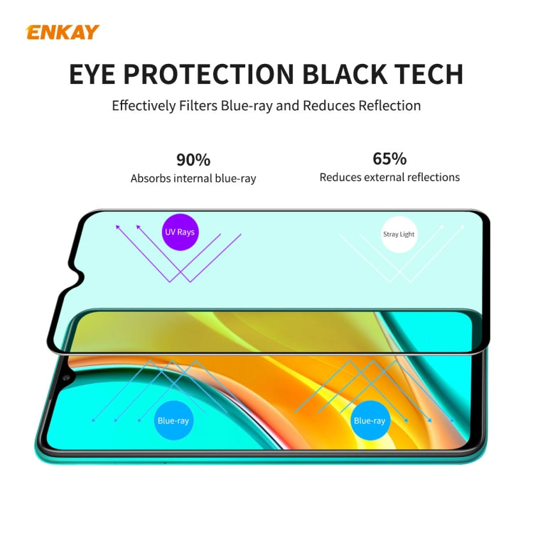 Blue-ray eye protection screen protector with green-tinted tempered glass