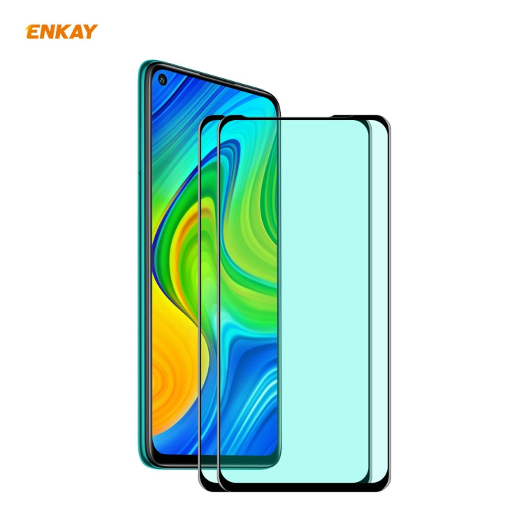 Two curved full-screen tempered glass screen protectors stacked on a smartphone