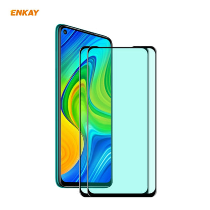 Two curved full-screen tempered glass screen protectors stacked on a smartphone
